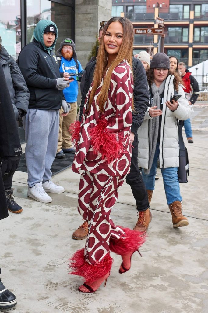 Chrissy Teigen Stuns in a Low-cut Outfit at Park City - 12thBlog